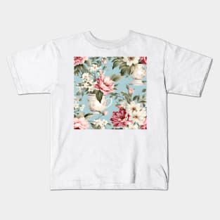 Shabby Chic Flowers Pattern 23 Kids T-Shirt